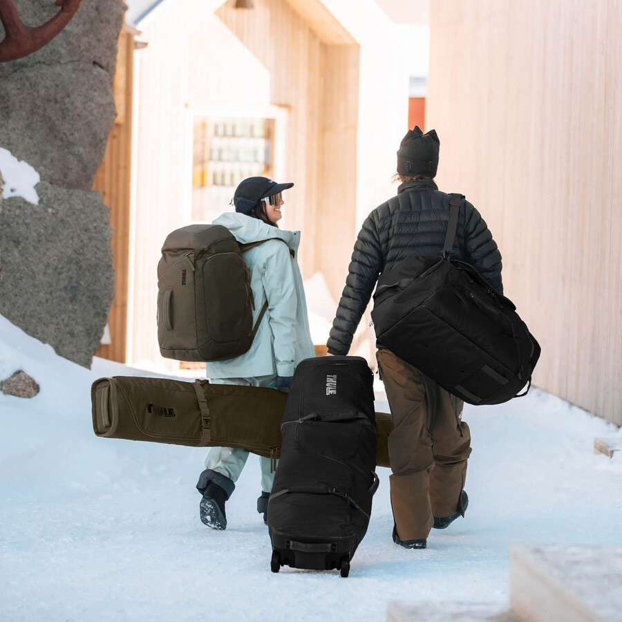 zaino per snowboard e scarponi da sci 60l hazy green