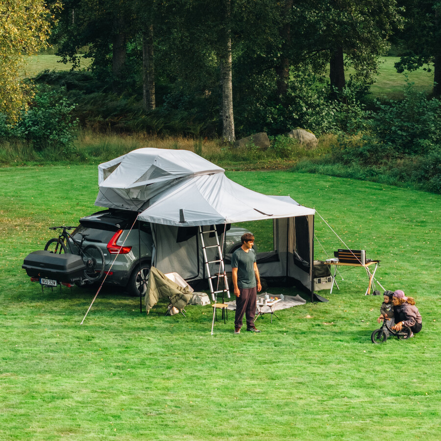 tenda da tetto softshell da due a tre persone colore ardesia scura