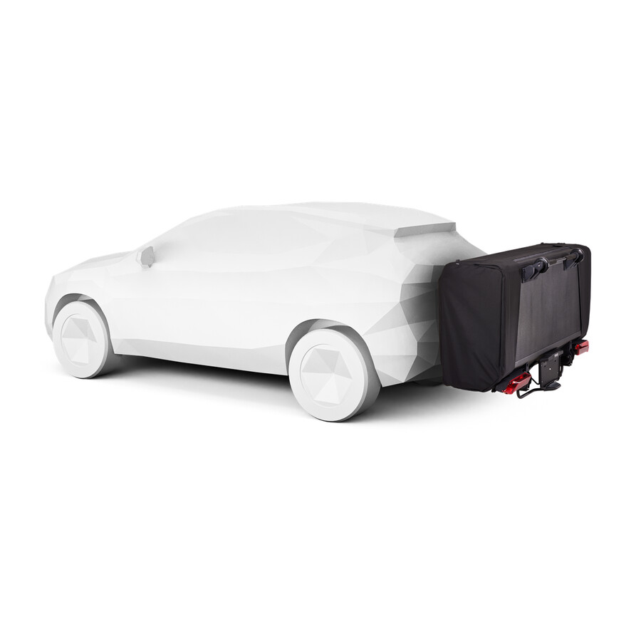 tenda da auto montata sul gancio di traino