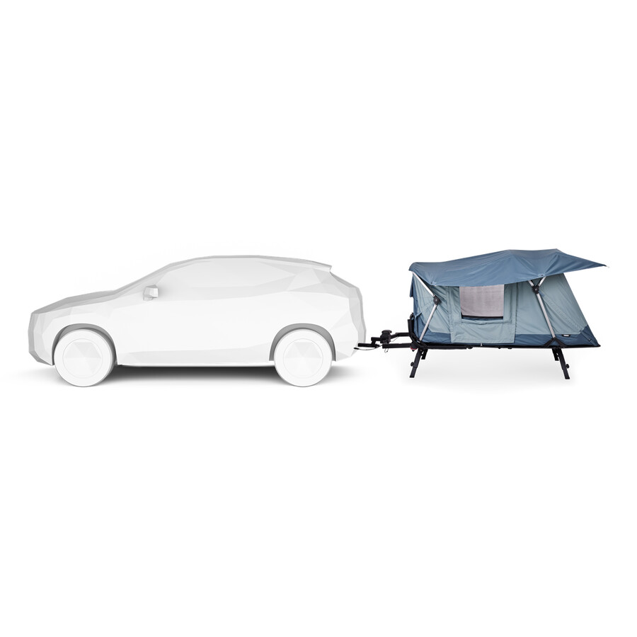 tenda da auto montata sul gancio di traino