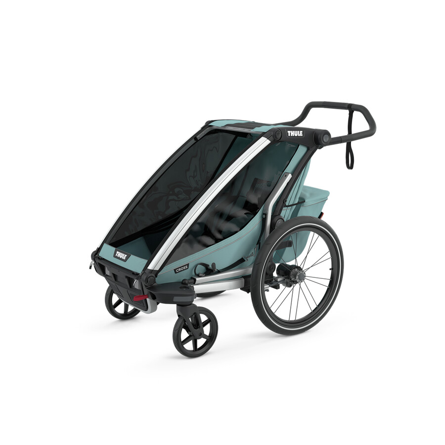 rimorchio per bicicletta multisport a 1 posto alaska blue