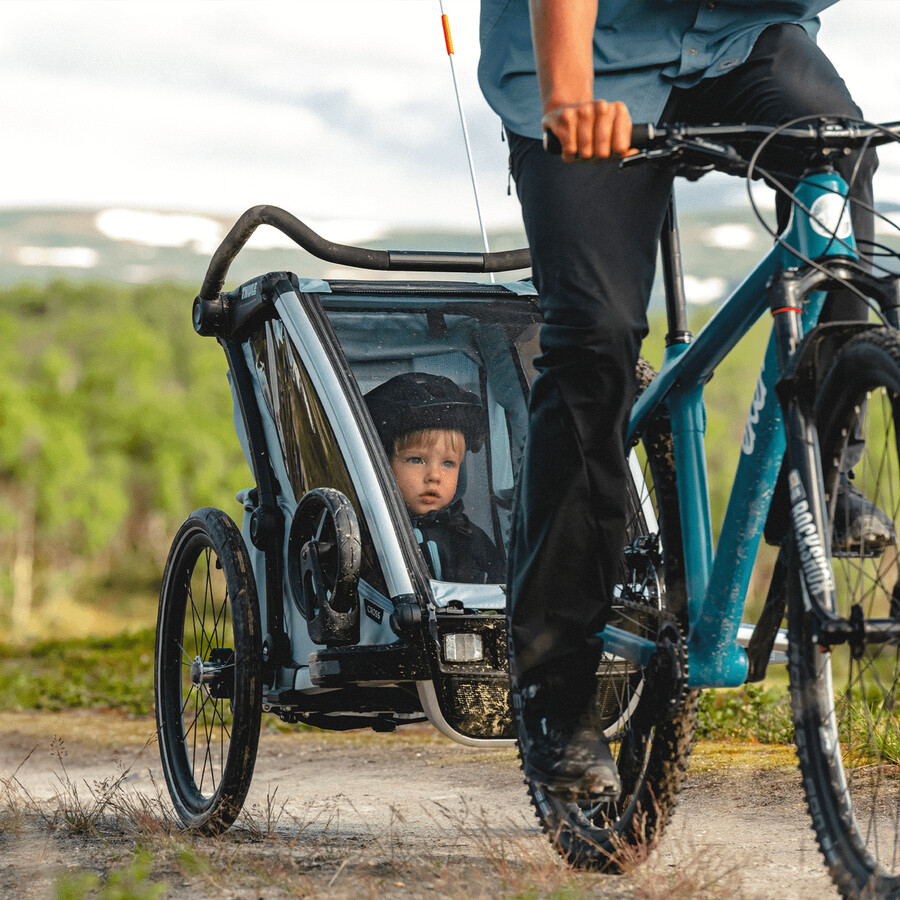 rimorchio per bicicletta multisport a 1 posto alaska blue