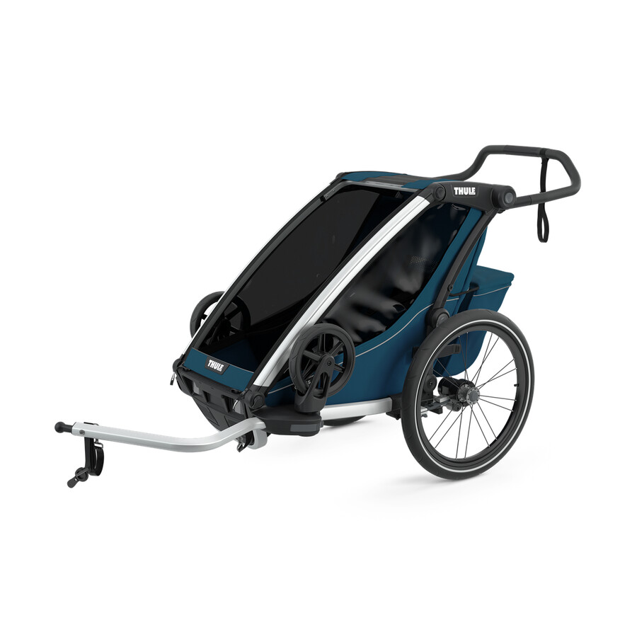 rimorchio per bicicletta multisport a 1 posto blu maiolica