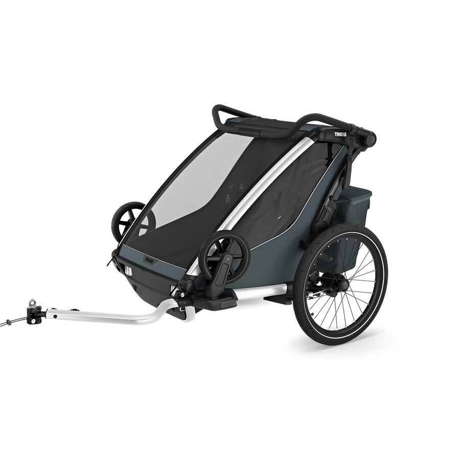 rimorchio per bicicletta multisport a 1 o 2 posti colore ardesia scura