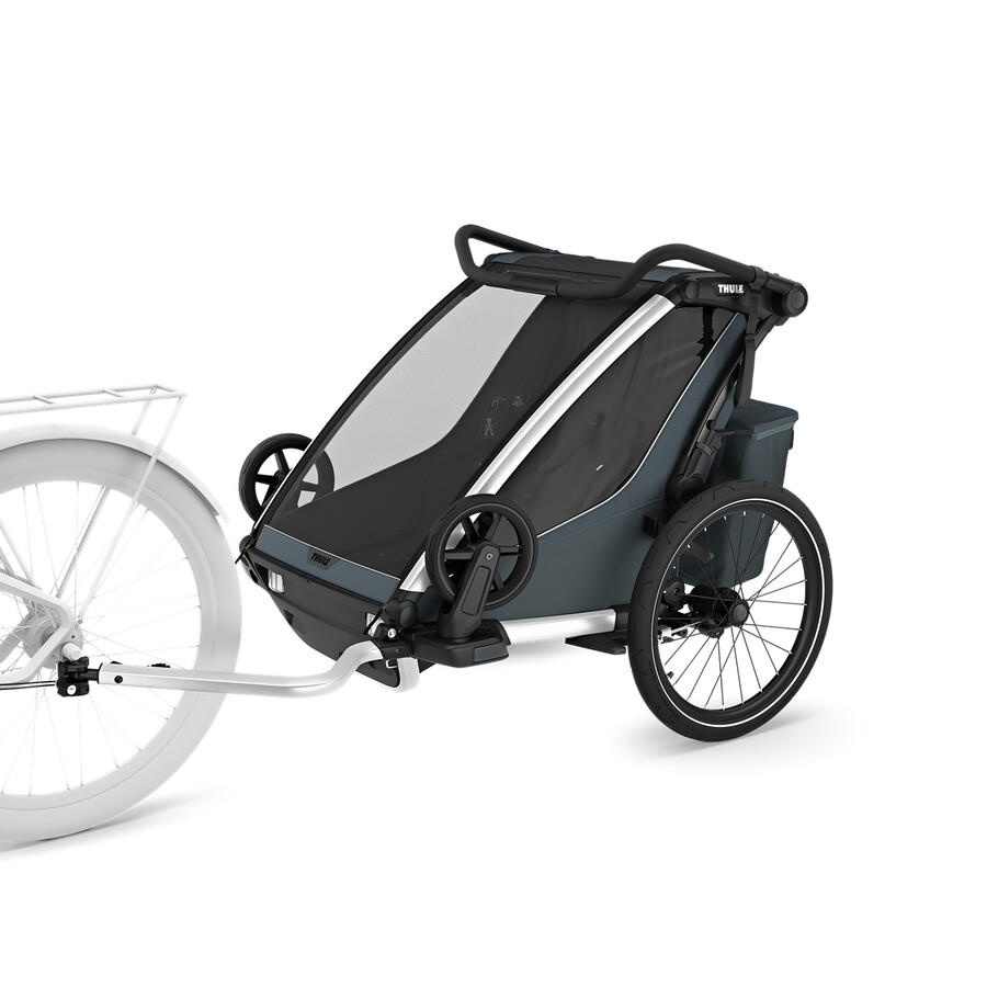 rimorchio per bicicletta multisport a 1 o 2 posti colore ardesia scura