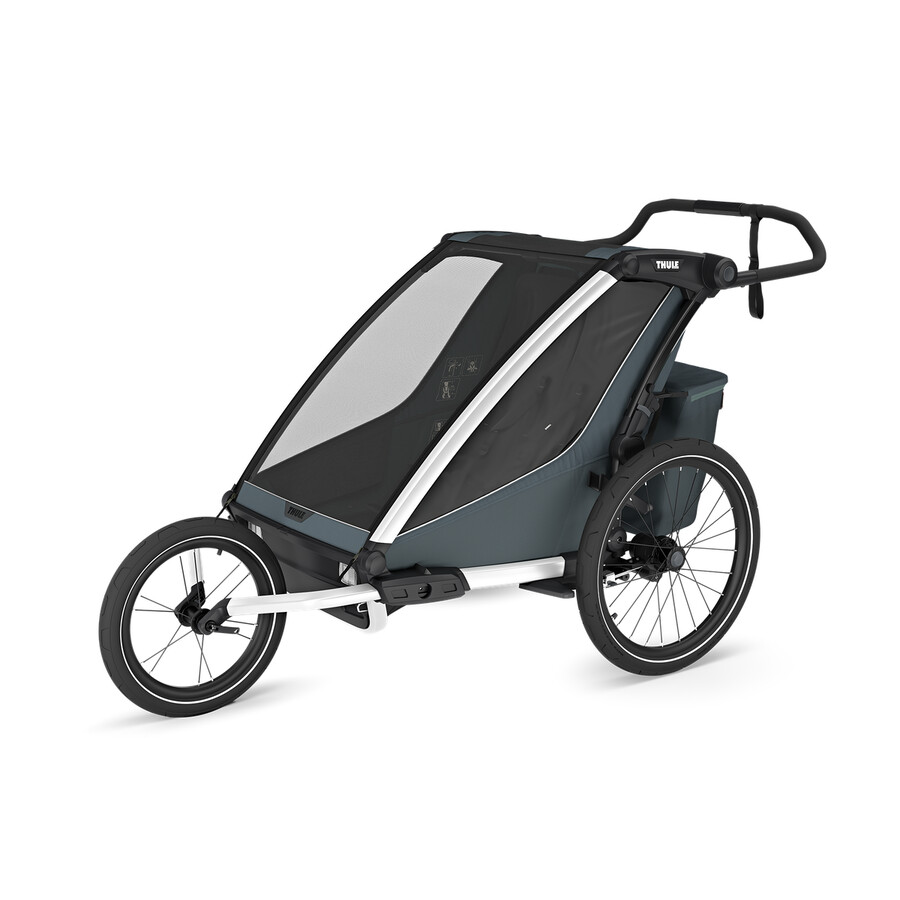 rimorchio per bicicletta multisport a 1 o 2 posti colore ardesia scura