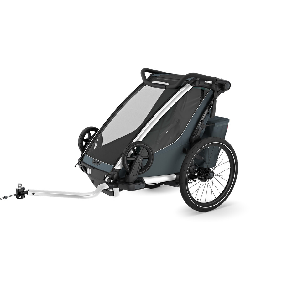 rimorchio per bicicletta multisport a 1 posto ardesia scura