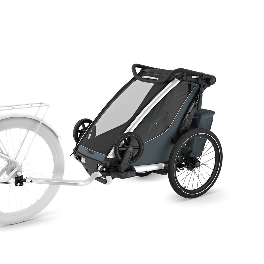 rimorchio per bicicletta multisport a 1 posto ardesia scura