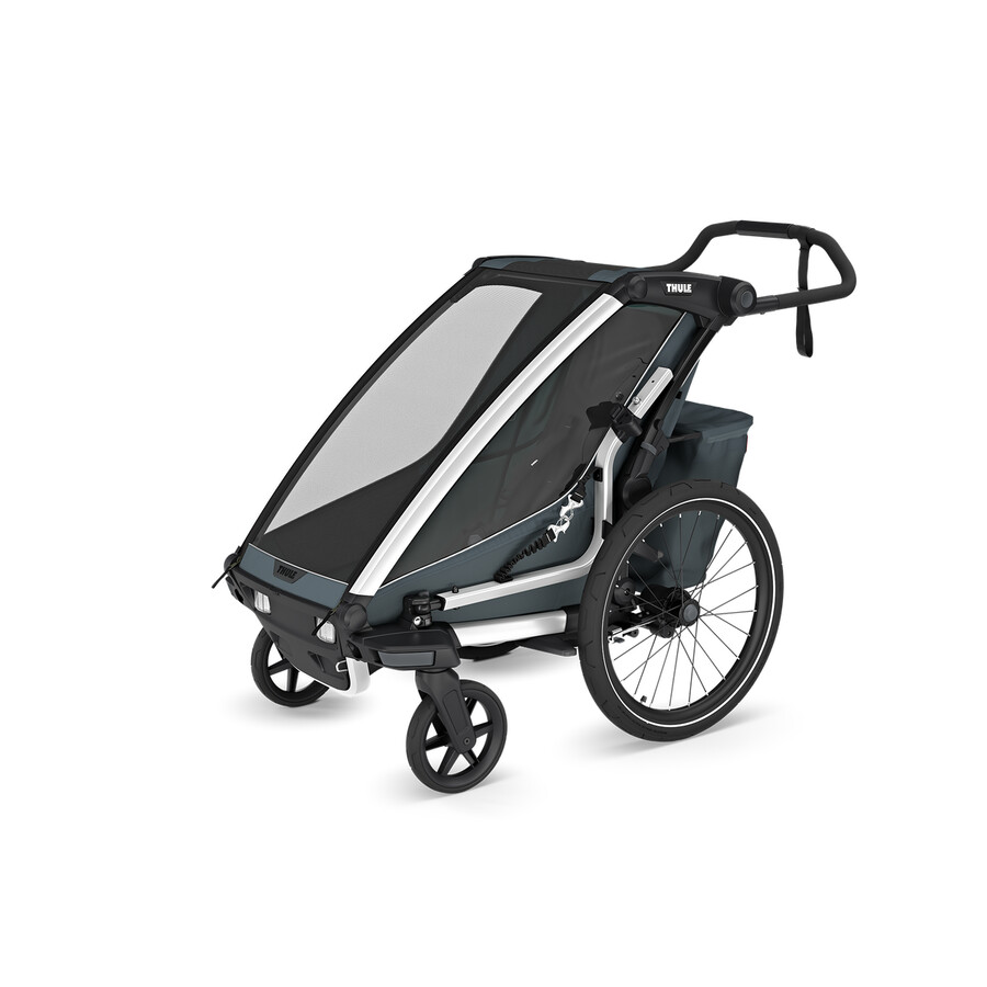 rimorchio per bicicletta multisport a 1 posto ardesia scura