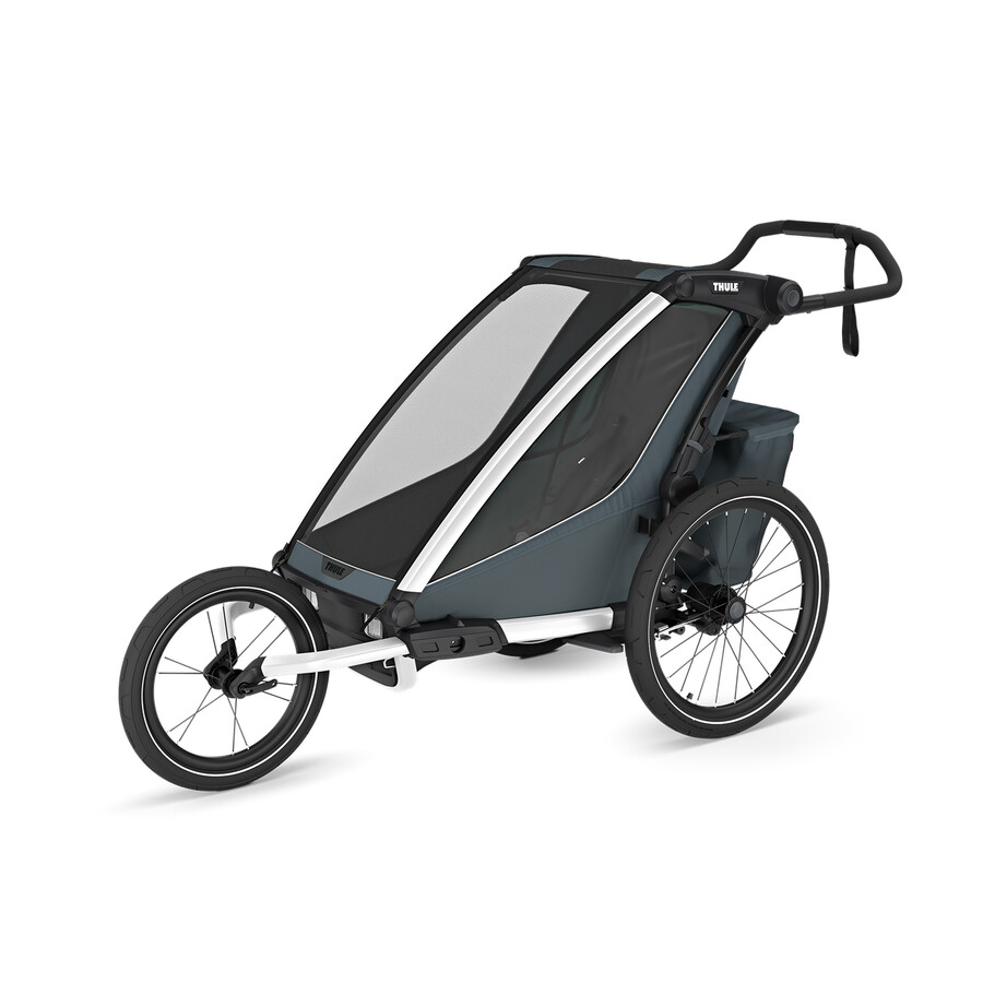 rimorchio per bicicletta multisport a 1 posto ardesia scura