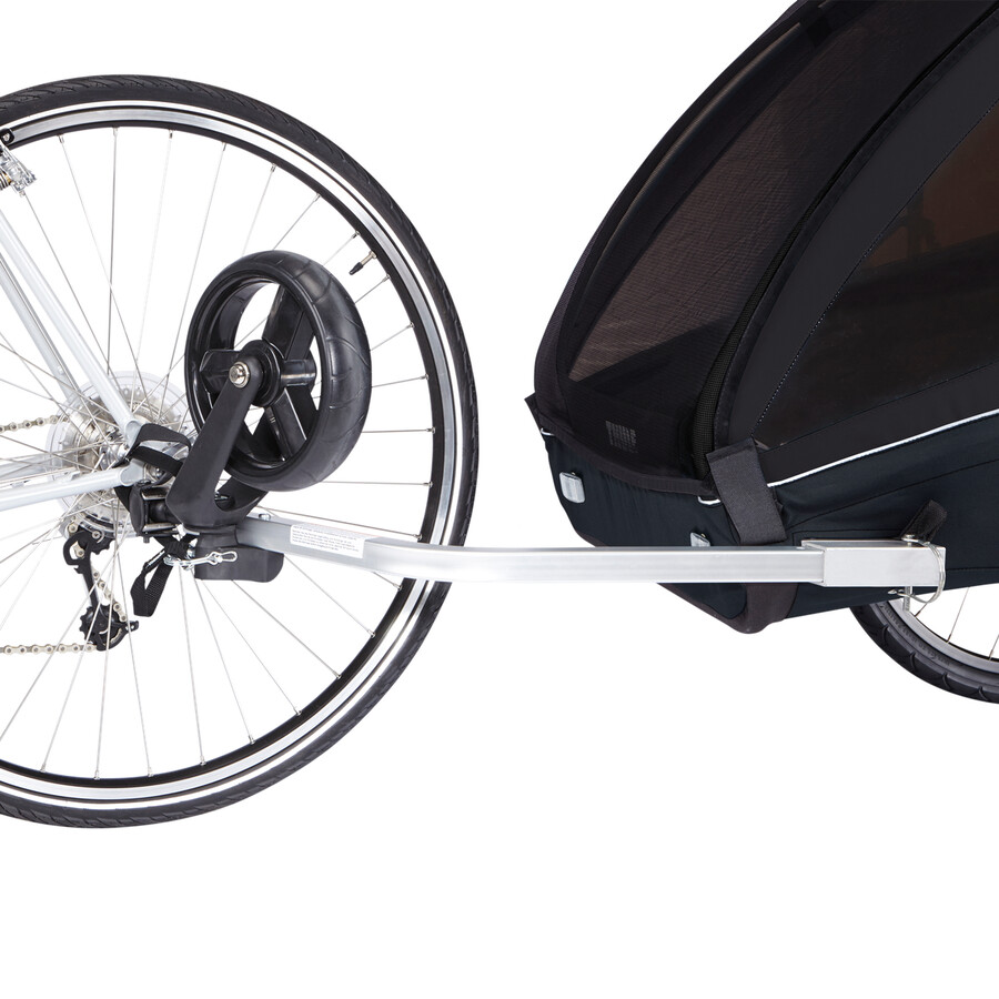 rimorchio per bicicletta a 2 posti nero