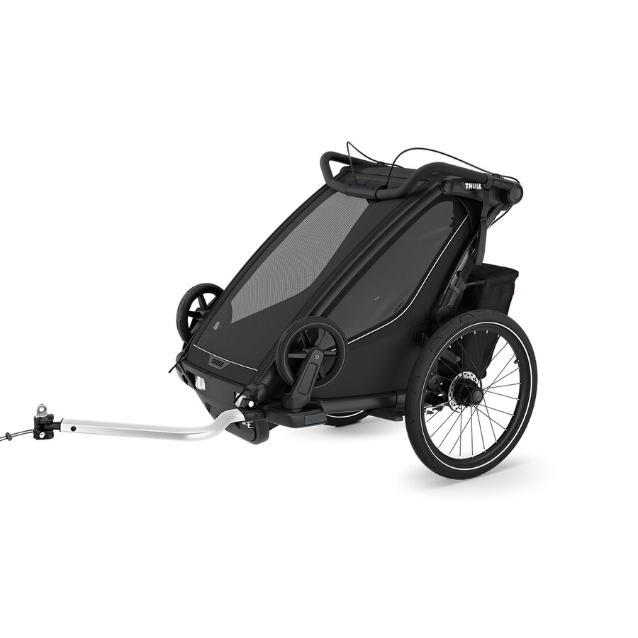 rimorchio per bicicletta multisport a 1 posto nero