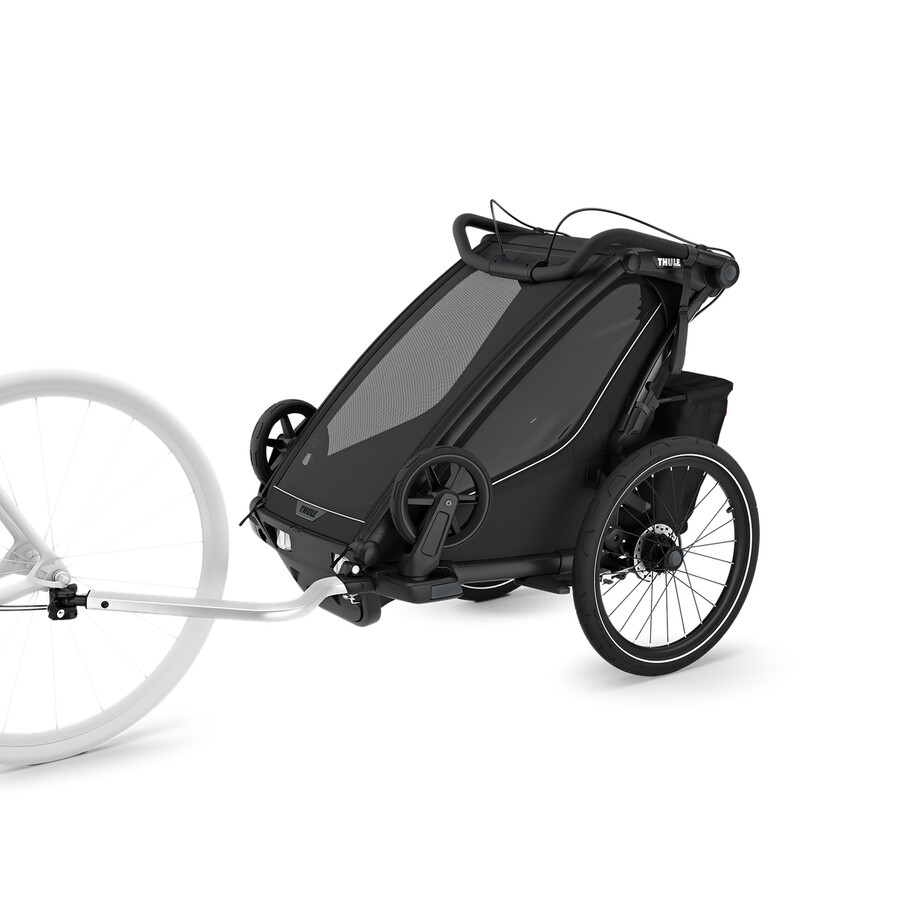 rimorchio per bicicletta multisport a 1 posto nero