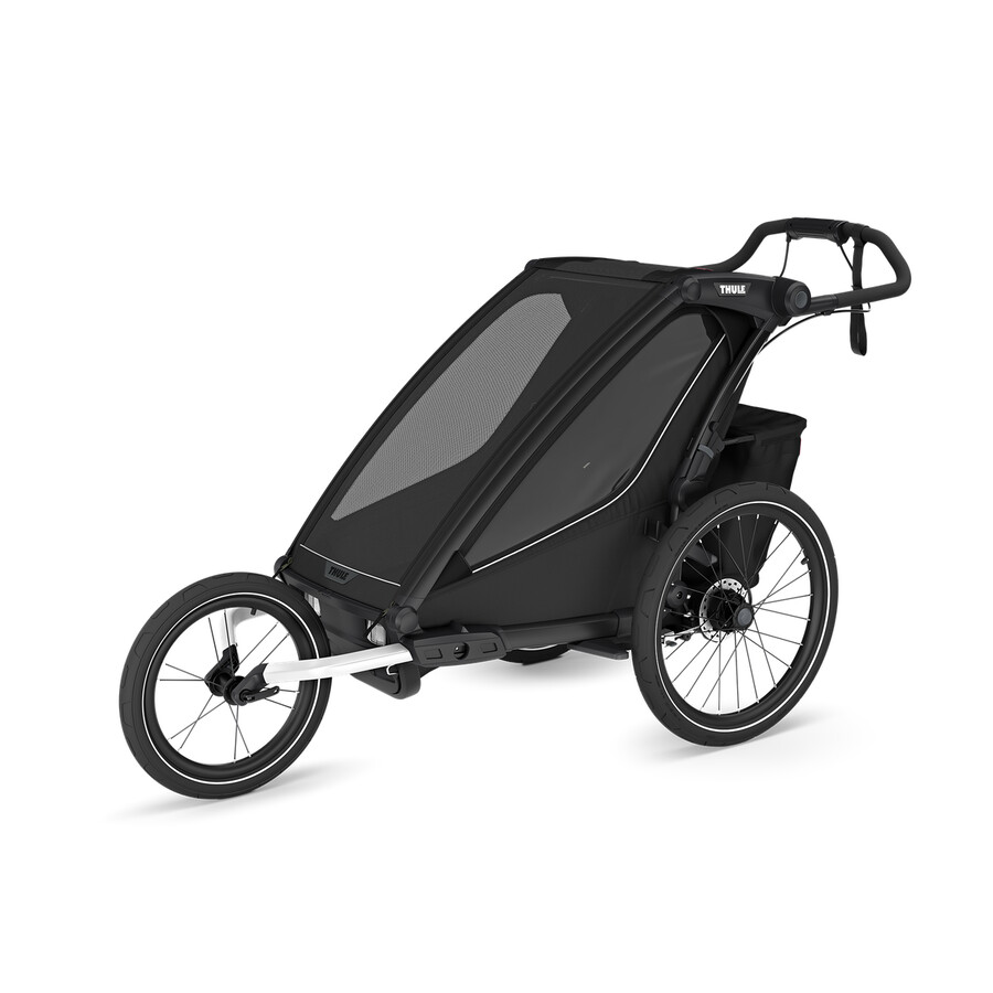 rimorchio per bicicletta multisport a 1 posto nero