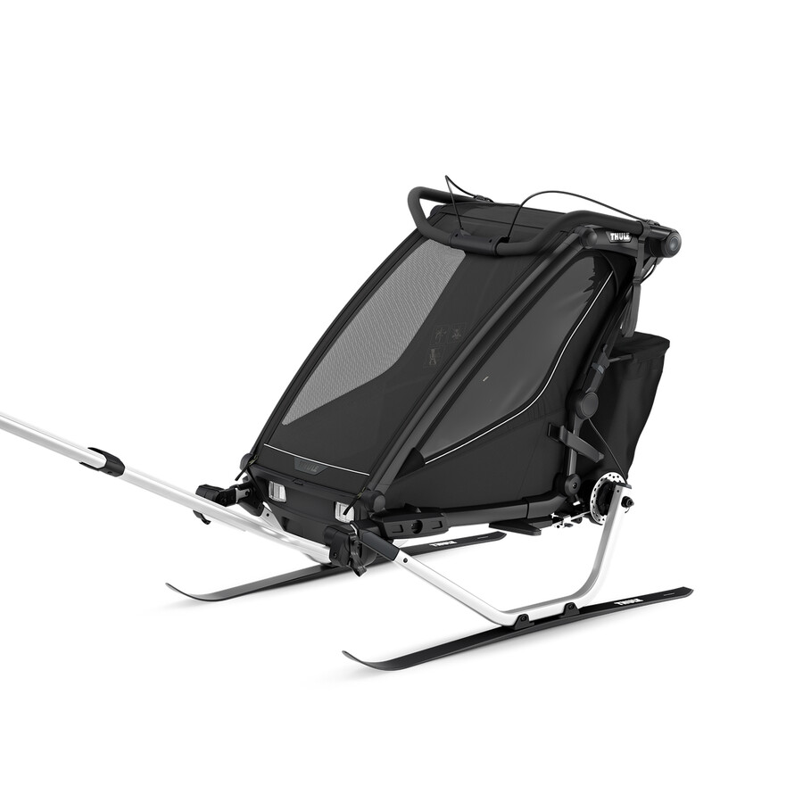 rimorchio per bicicletta multisport a 1 posto nero
