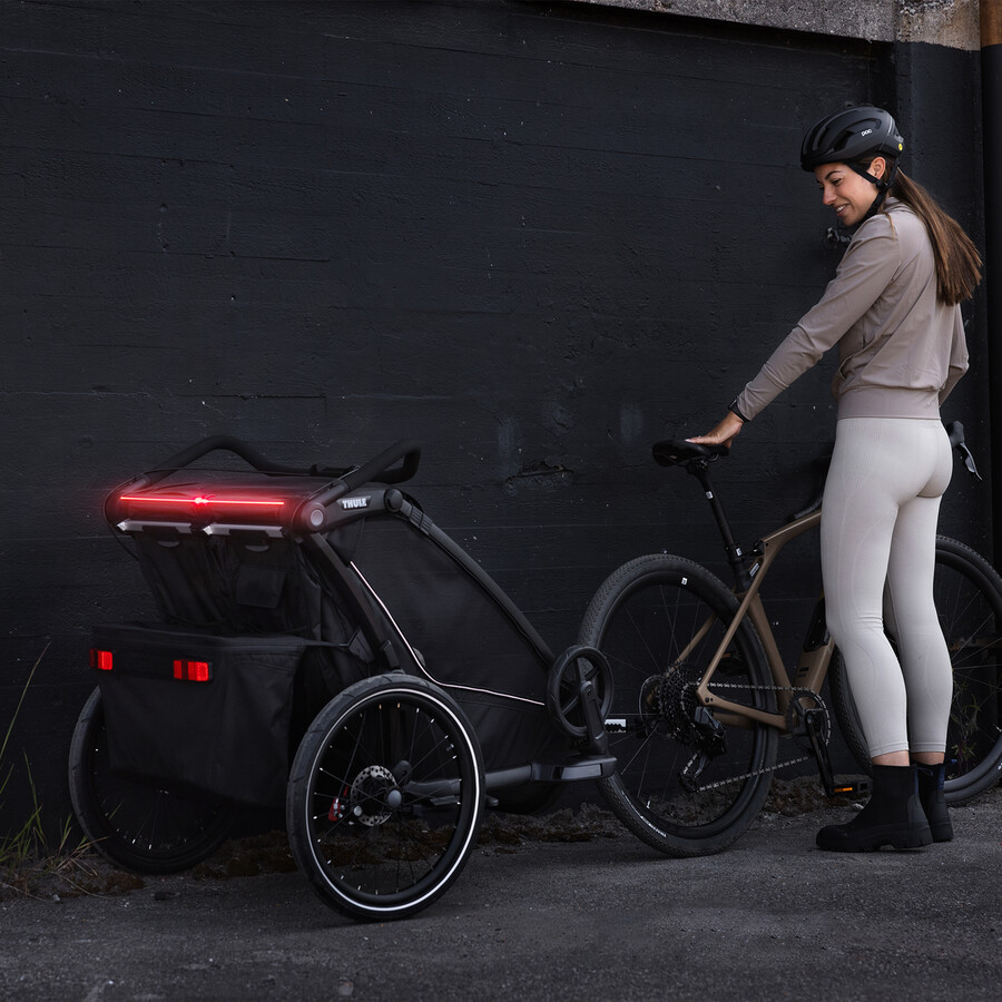 rimorchio per bicicletta multisport a 1 posto nero