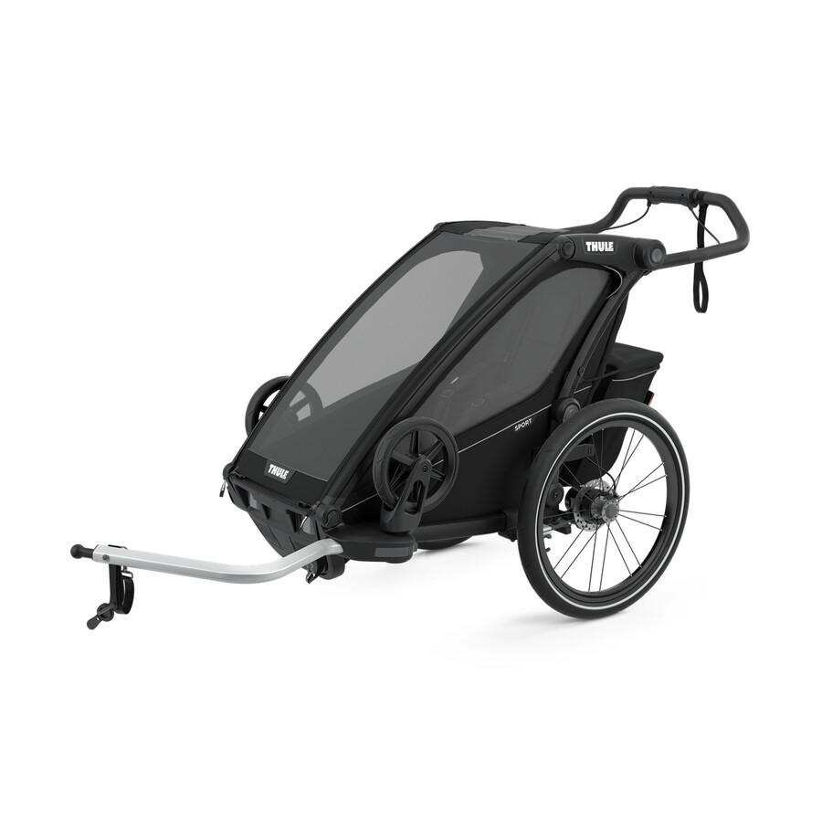 rimorchio per bicicletta multisport a 1 posto nero notte