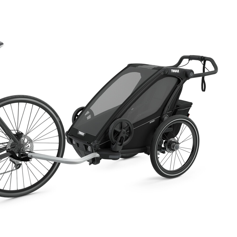 rimorchio per bicicletta multisport a 1 posto nero notte