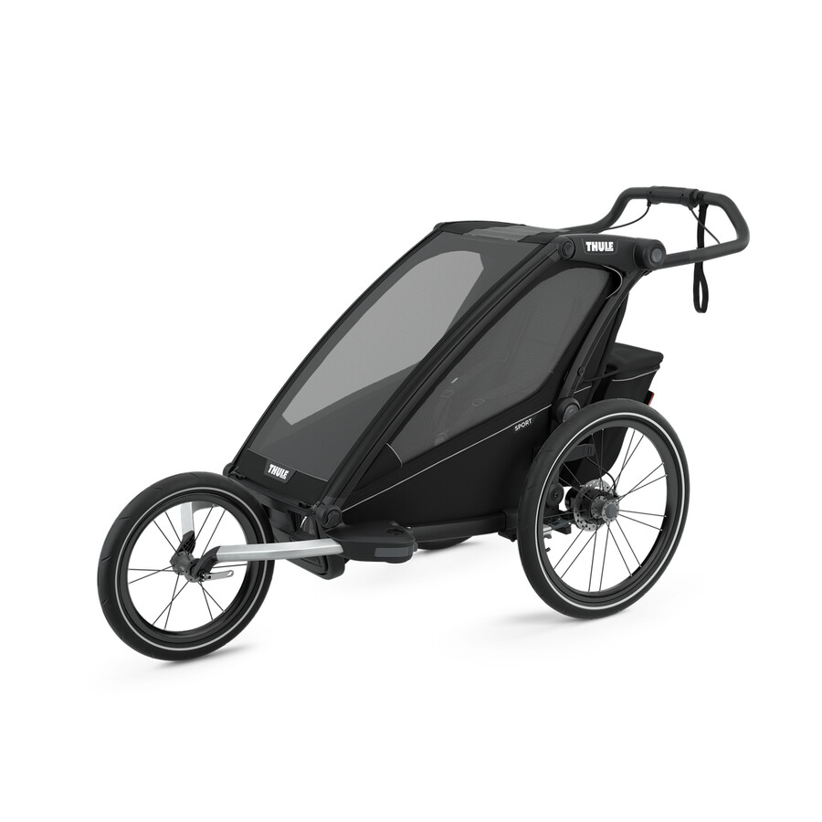 rimorchio per bicicletta multisport a 1 posto nero notte