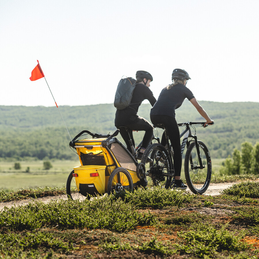rimorchio per bicicletta multisport a 1 posto nero notte