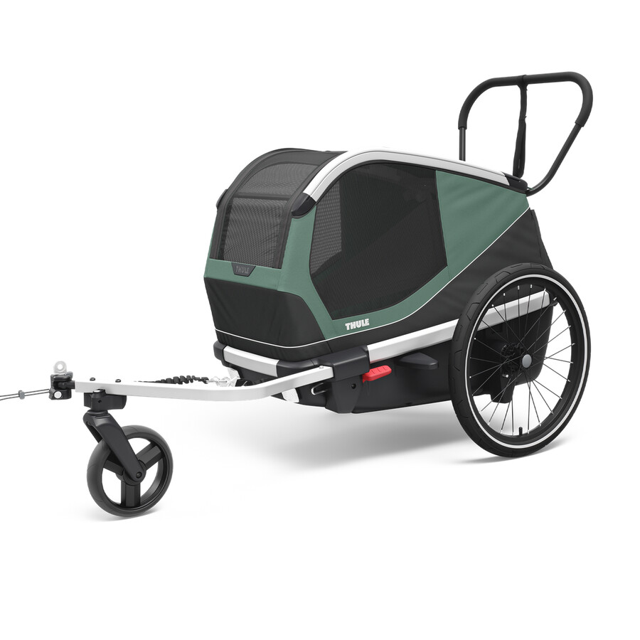 rimorchio per bici per cani thule bexey m hazy green