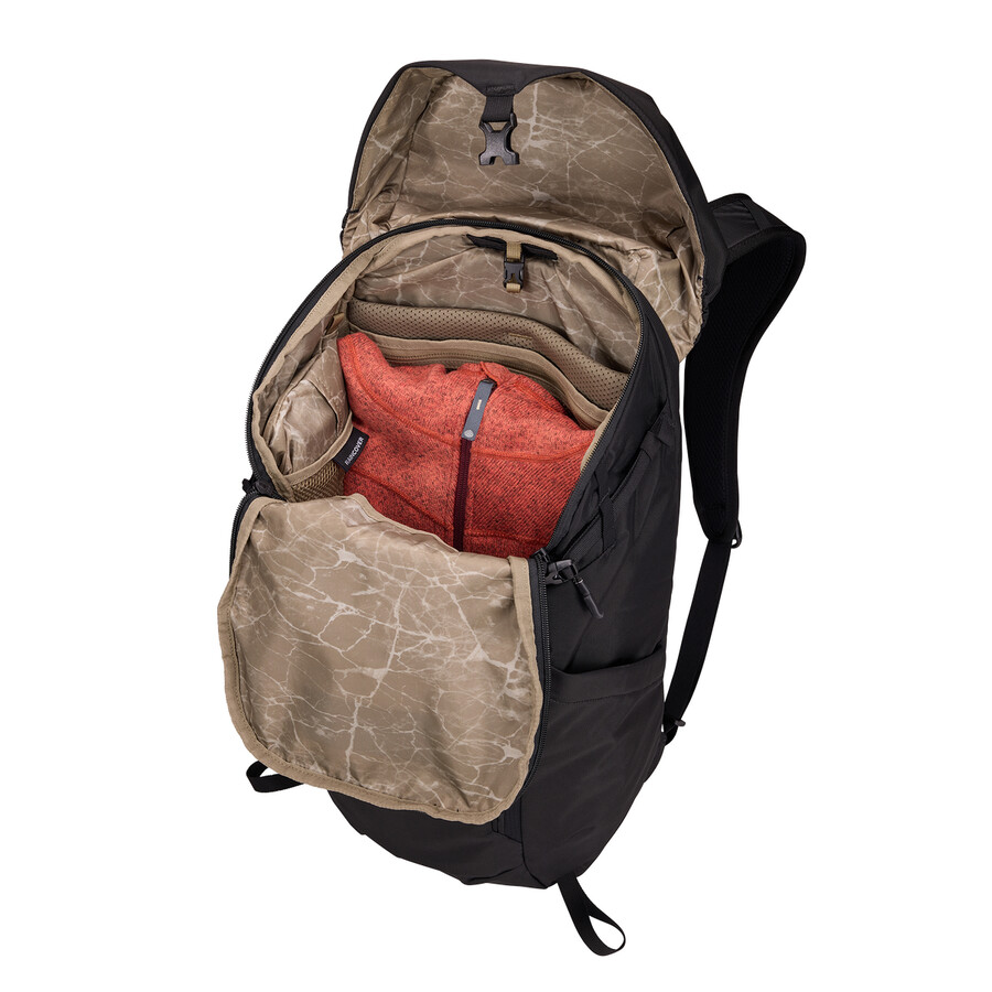 zaino da 25 litri con copertura antipioggia nero