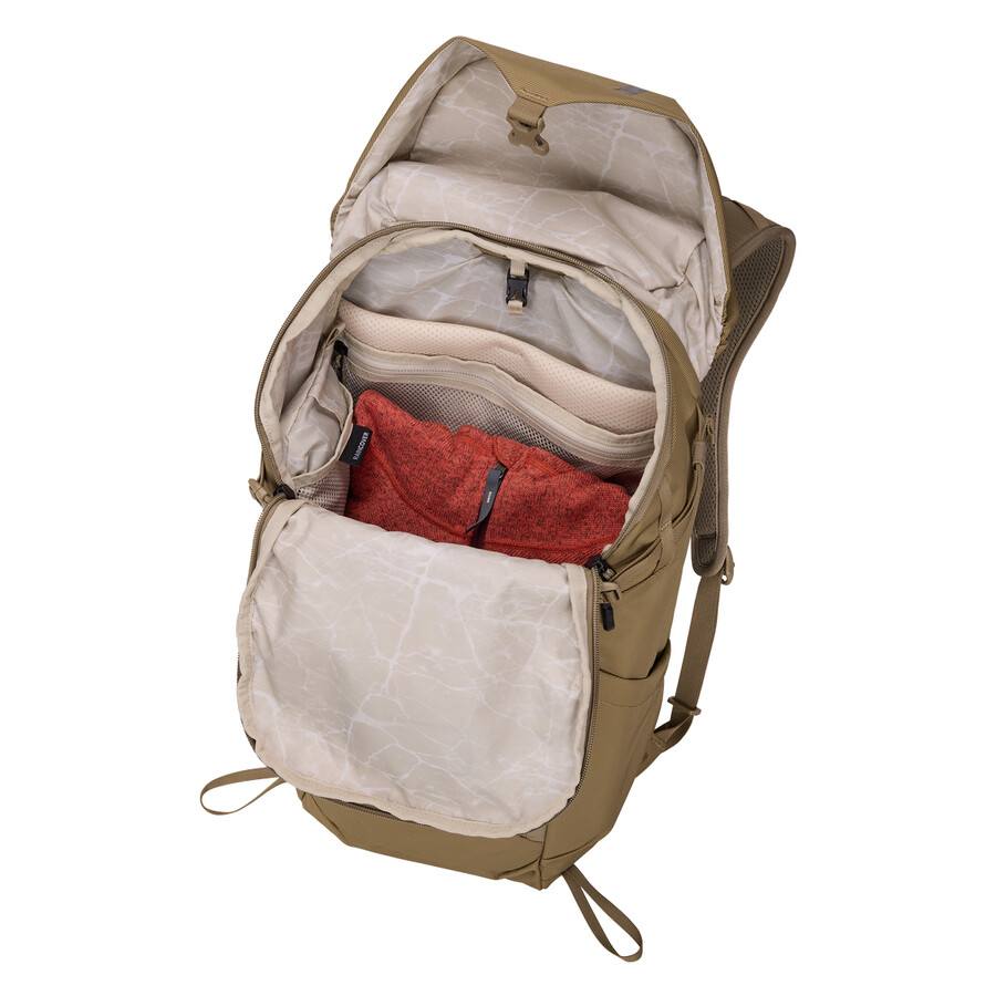 zaino da 25 litri con copertura antipioggia color cachi sbiadito